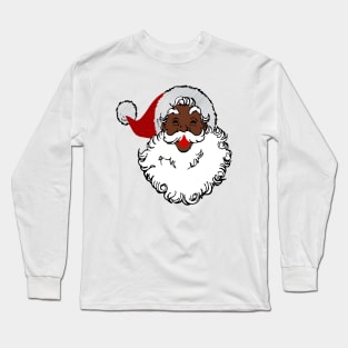 christmas black santa claus xmas Long Sleeve T-Shirt